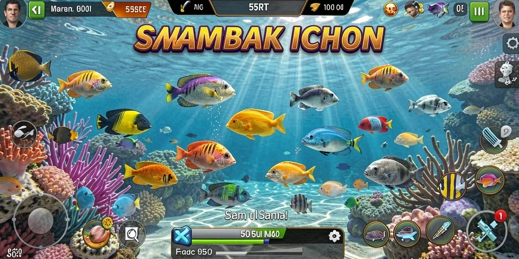 Gamplay seru di 55RT dengan buruan ikan yang mendebarkan.