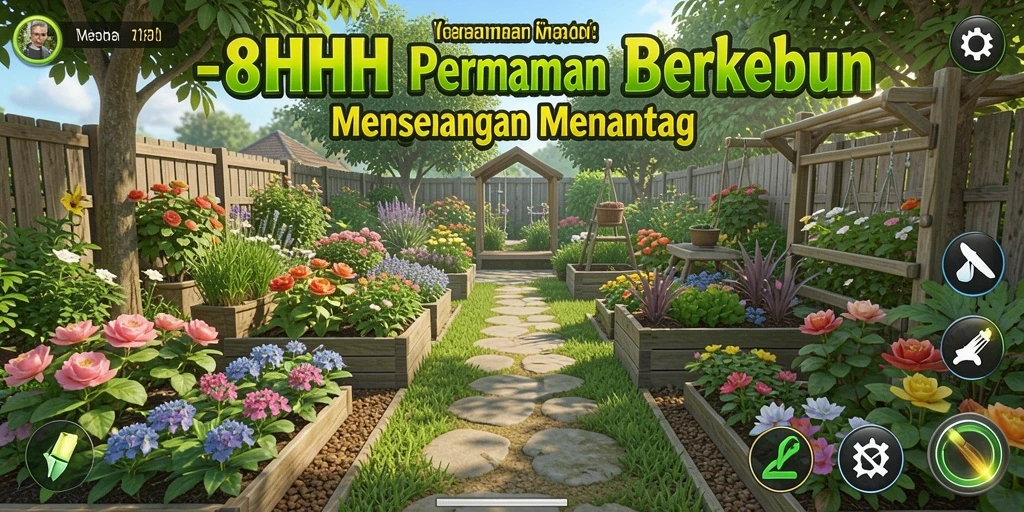 Tangkapan layar menunjukkan gameplay seru di 8HHH dengan ladang yang subur.