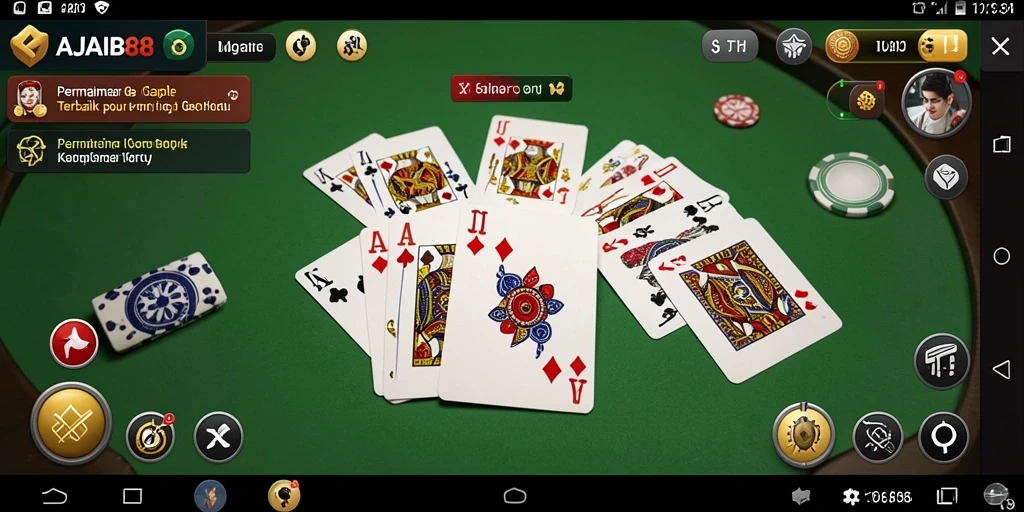 Tampilan menarik dari gameplay Gaple AJAIB88 yang mengasyikkan.