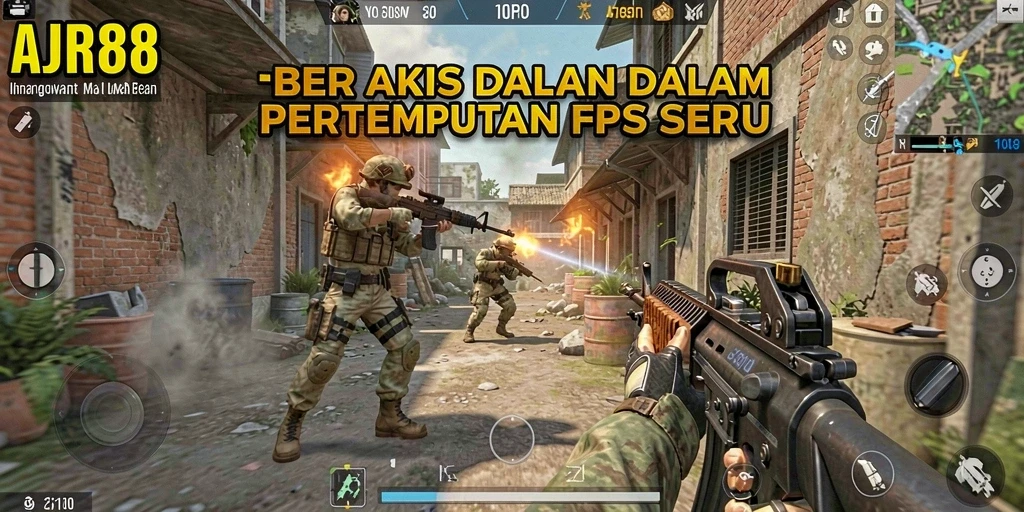 Screenshot utama AJR88 menampilkan aksi FPS yang mendebarkan.