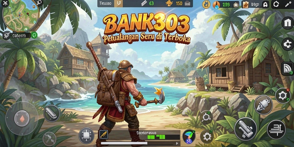 Screenshot menampilkan gameplay seru di dunia terbuka BANK303.