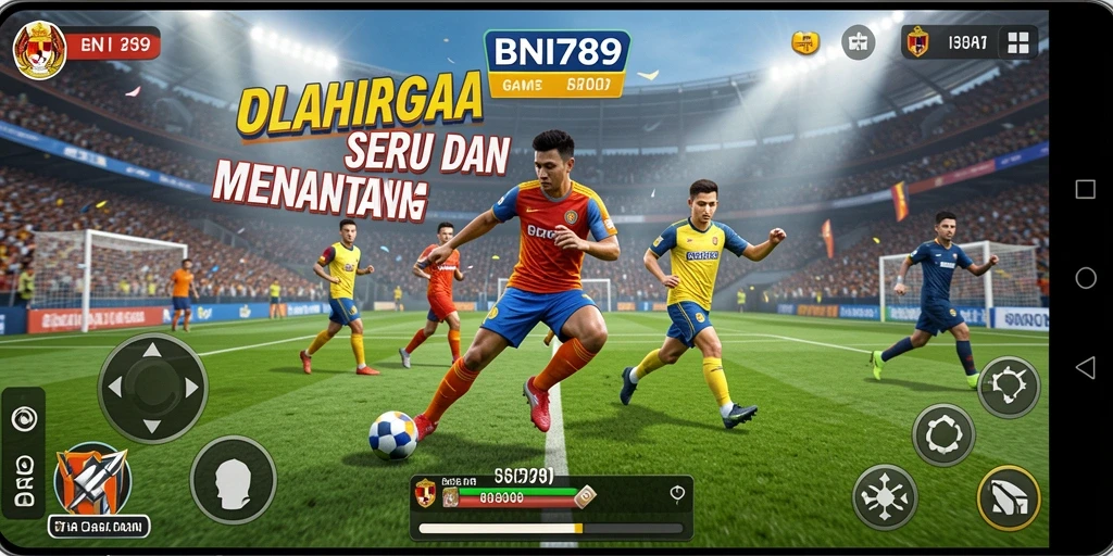 Tampilan gameplay seru dalam BNI789 yang menampilkan balapan olahraga.