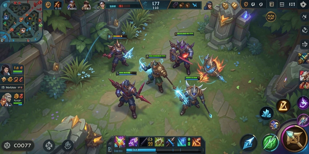 Screenshot gameplay COO77 yang menampilkan aksi seru MOBA.