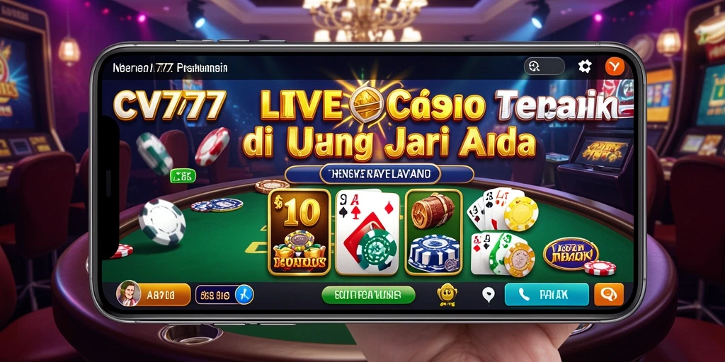 Screenshot utama CV777 menampilkan aksi seru permainan Live Casino.