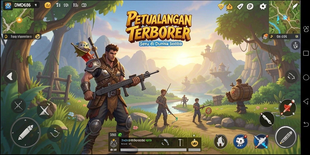 Tampilan gameplay DMD686 dalam dunia terbuka yang menakjubkan.