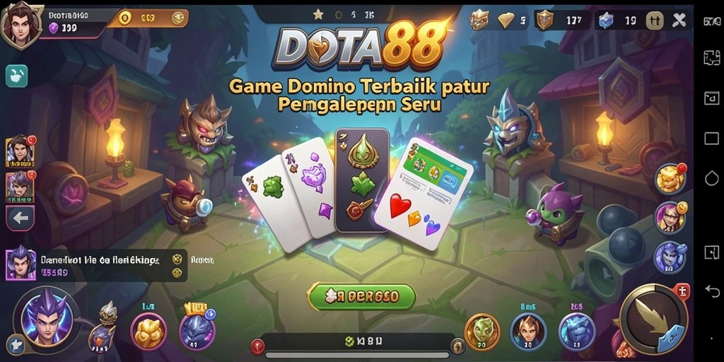 Screenshot gameplay utama DOTA88 yang menampilkan aksi permainan domino.