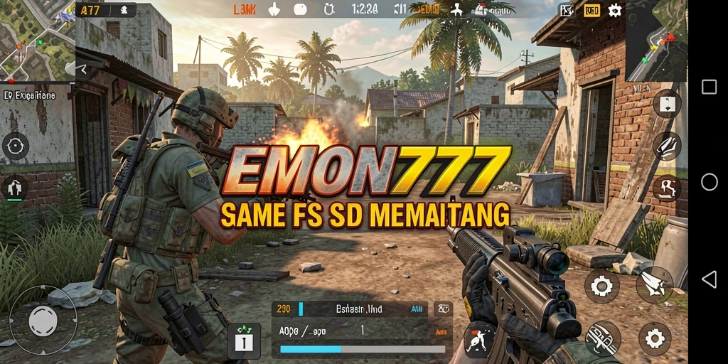 Screenshot gameplay EMON777 yang menunjukkan aksi seru dan strategi di medan perang.