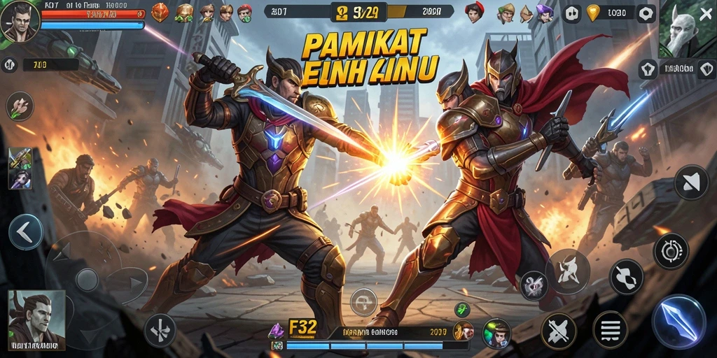 Tampilan menegangkan dari karakter yang bertarung dalam F32.