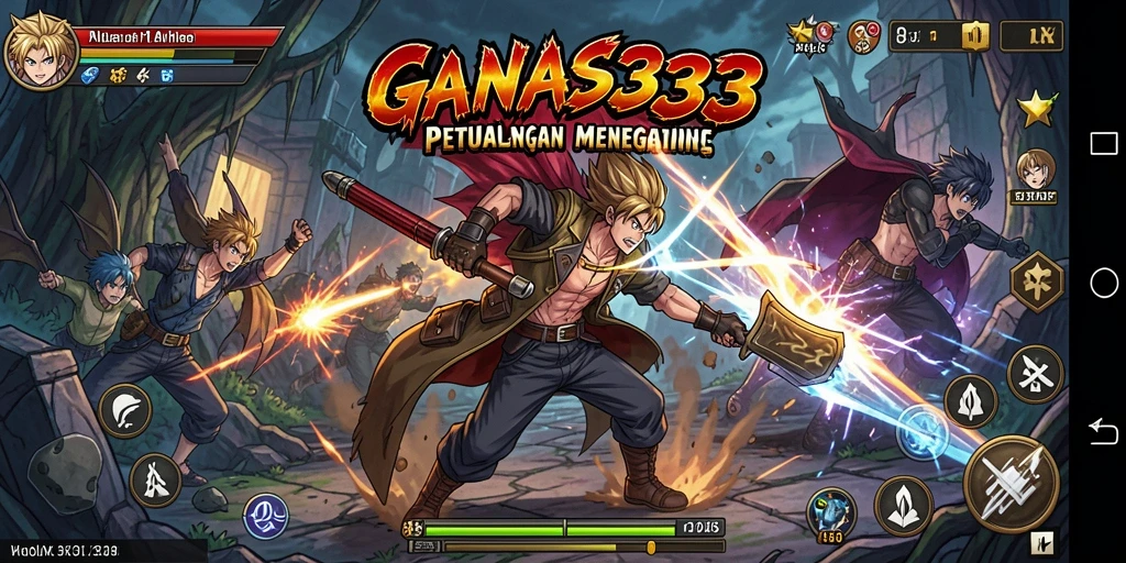 Tampilan gameplay GANAS33 dengan karakter Anime yang epik.