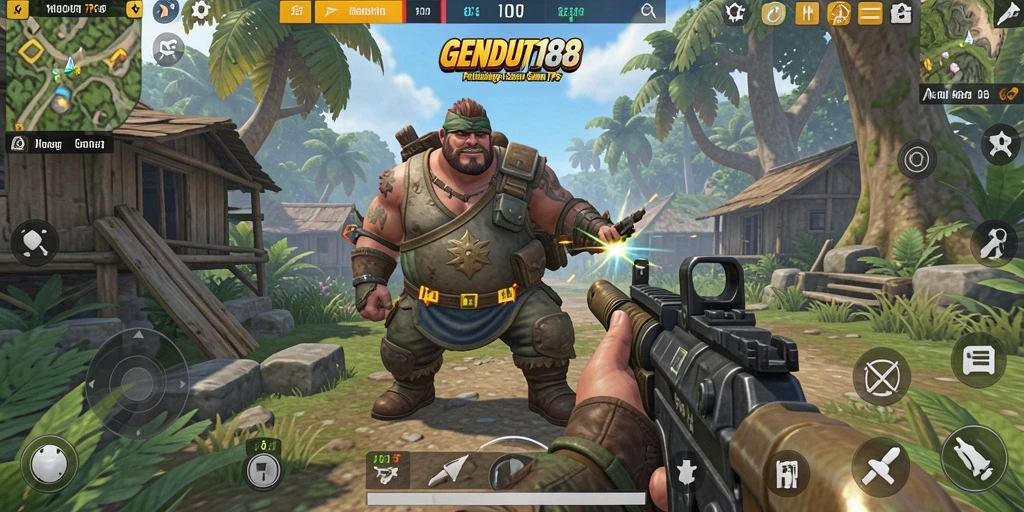 Screenshot GENDUT188 menampilkan adegan pertempuran seru dalam gameplay TPS.