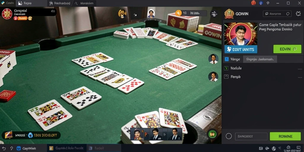 Screenshot GOWIN menampilkan permainan Gaple yang seru dan kompetitif.