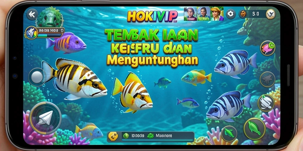 Screenshot gameplay Tembak Ikan yang seru dan penuh warna.