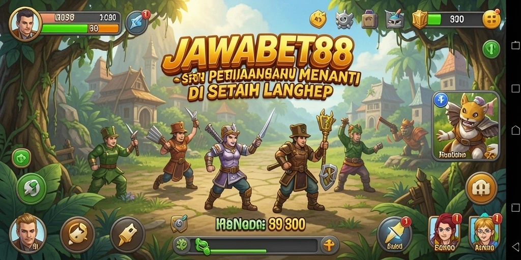 Screenshot utama JAWABET88 menampilkan pengalaman gameplay Adventure yang mendebarkan.