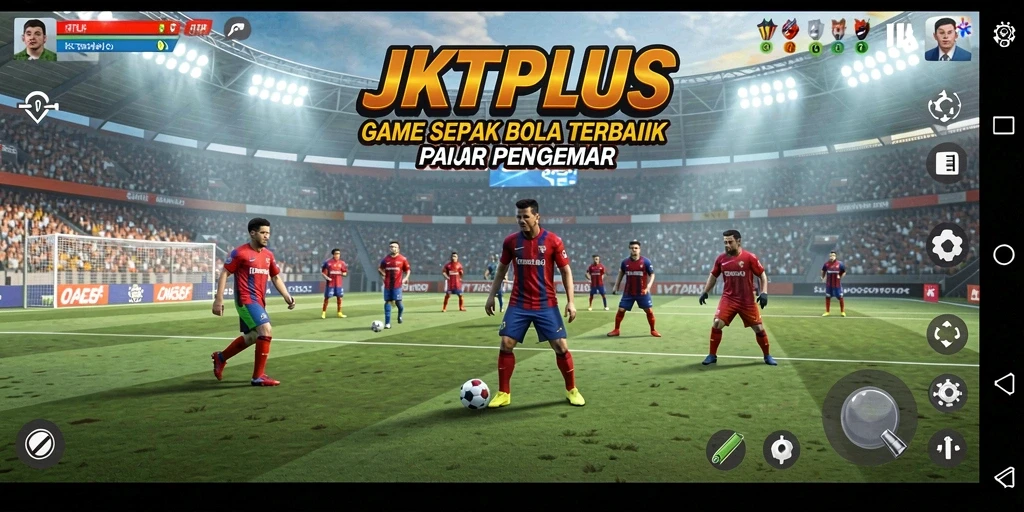 Tampilan gameplay seru dalam JKTPLUS yang menampilkan aksi di lapangan.