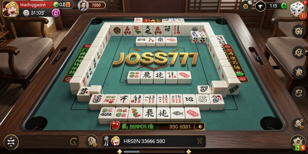 Tampilan gameplay seru dalam JOSS777 yang menampilkan Mahjong.