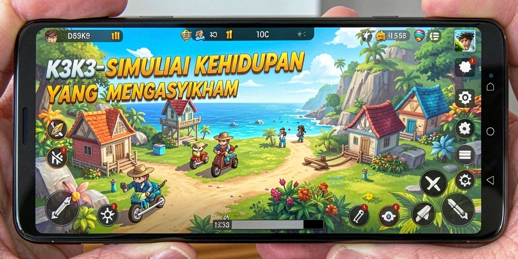 Tampilan gameplay K3K3 yang menarik dan interaktif.
