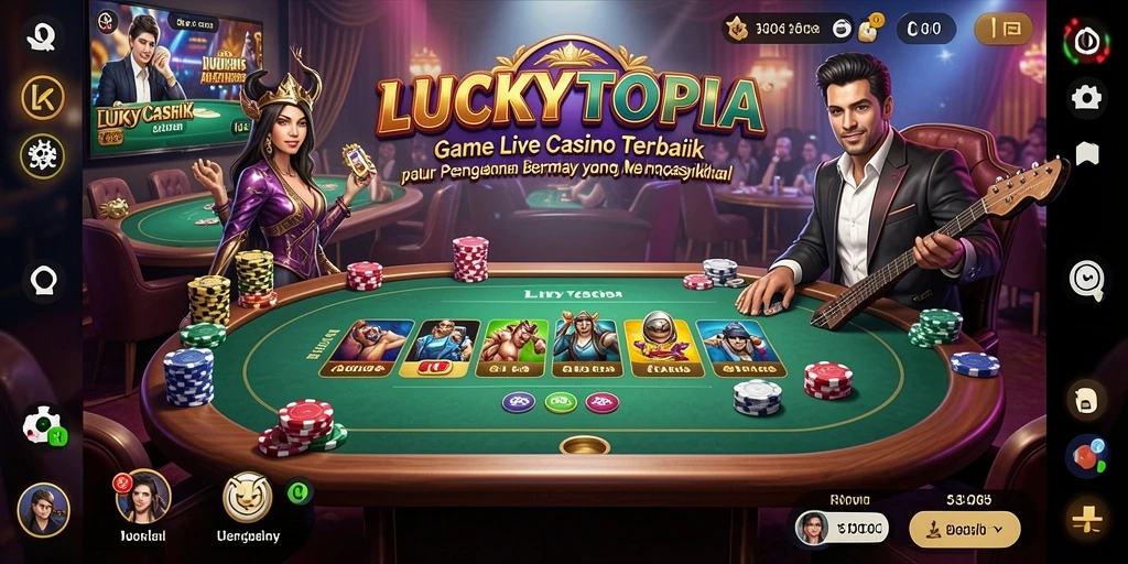 Tampilan gameplay seru dan interaktif di LUCKYTOPIA.