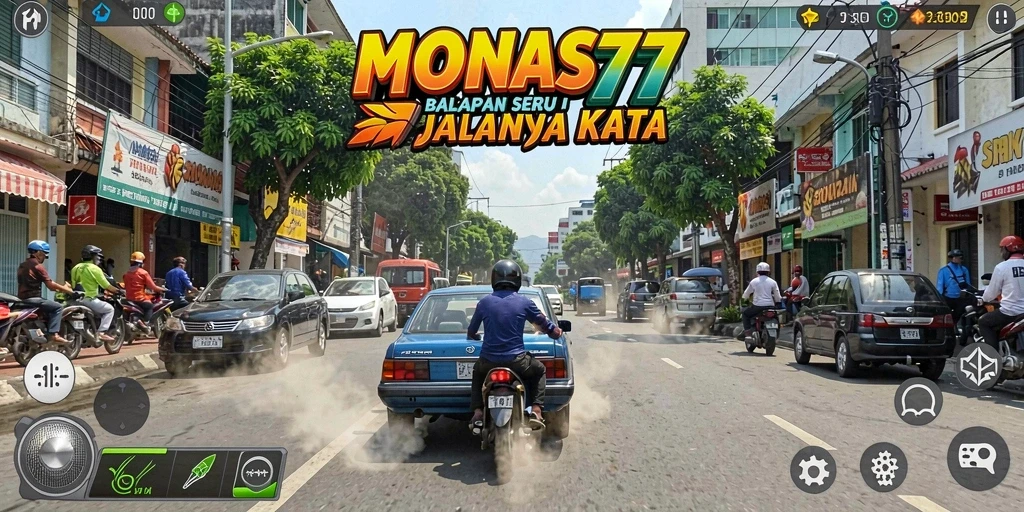 Tangkapan layar dari gameplay Racing yang menegangkan di MONAS77.