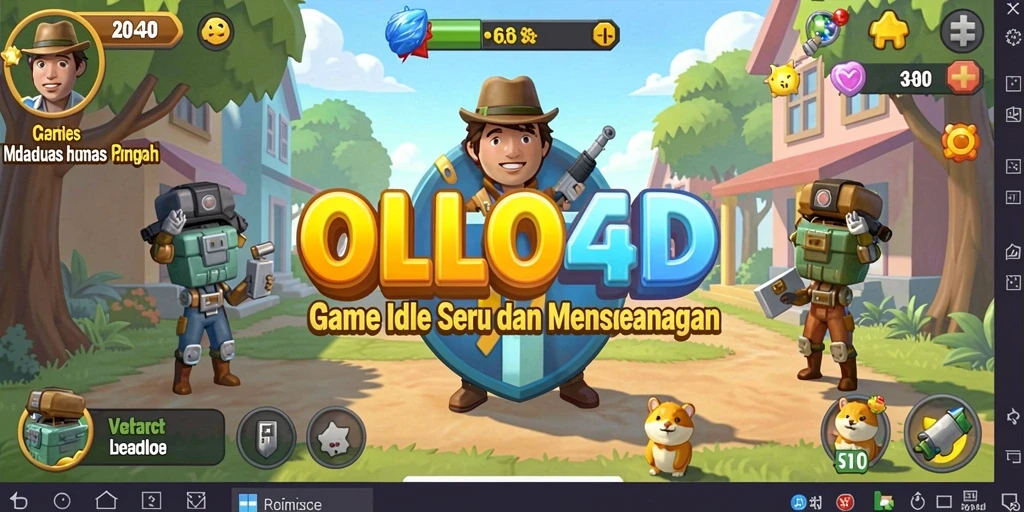 Tampilan gameplay OLLO4D dengan karakter yang sedang beraksi.
