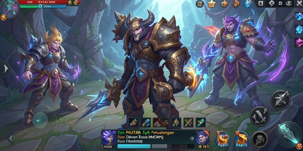 Screenshot menampilkan aksi seru dalam gameplay MMORPG PAUS188.