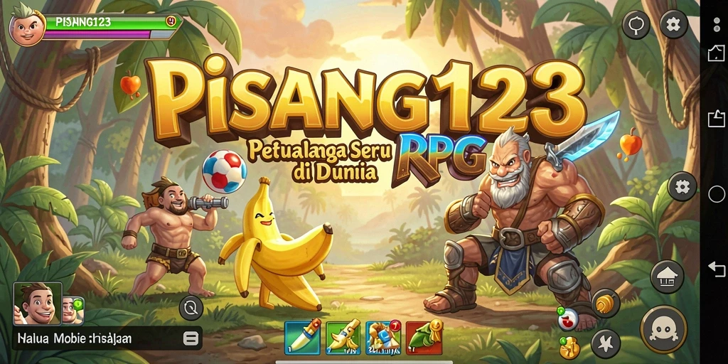 Screenshot menunjukkan gameplay seru di dunia PISANG123.