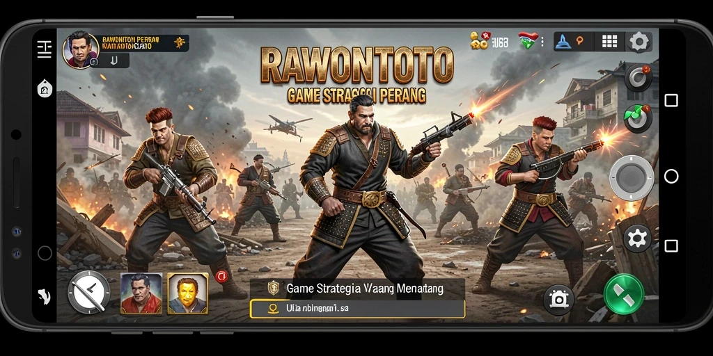 Screenshot gameplay menampilkan pertempuran epik di RAWONTOTO.