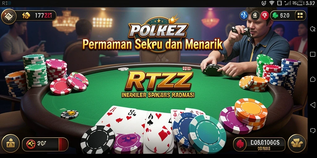 Screenshot gameplay RTZZ menampilkan keseruan permainan poker.