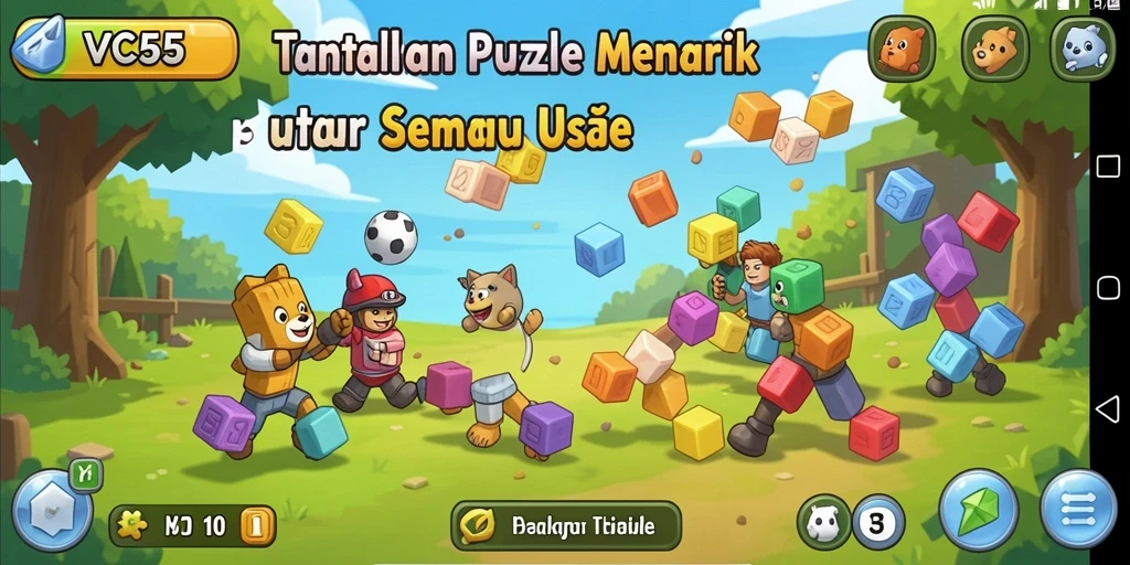 Tangkapan layar game VC55 menampilkan gameplay puzzle yang menantang dan menarik.