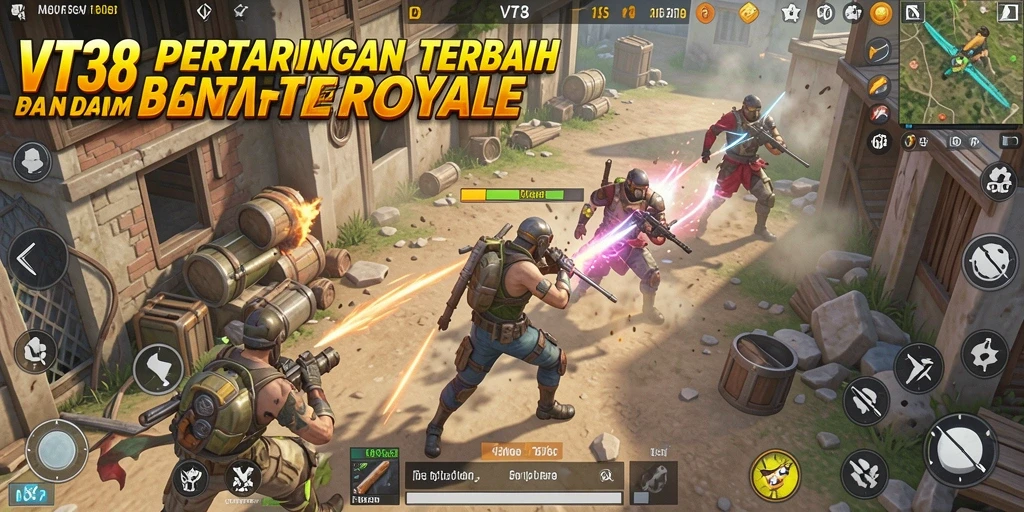 Tangkapan layar pertarungan seru dalam VT38 Battle Royale.
