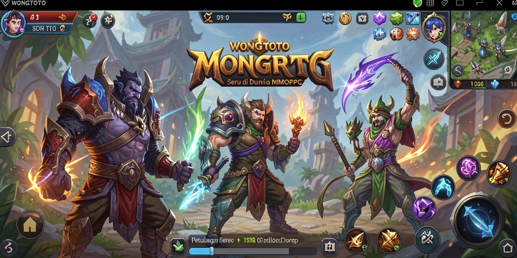 Screenshot utama WONGTOTO menampilkan aksi seru di dunia MMORPG.
